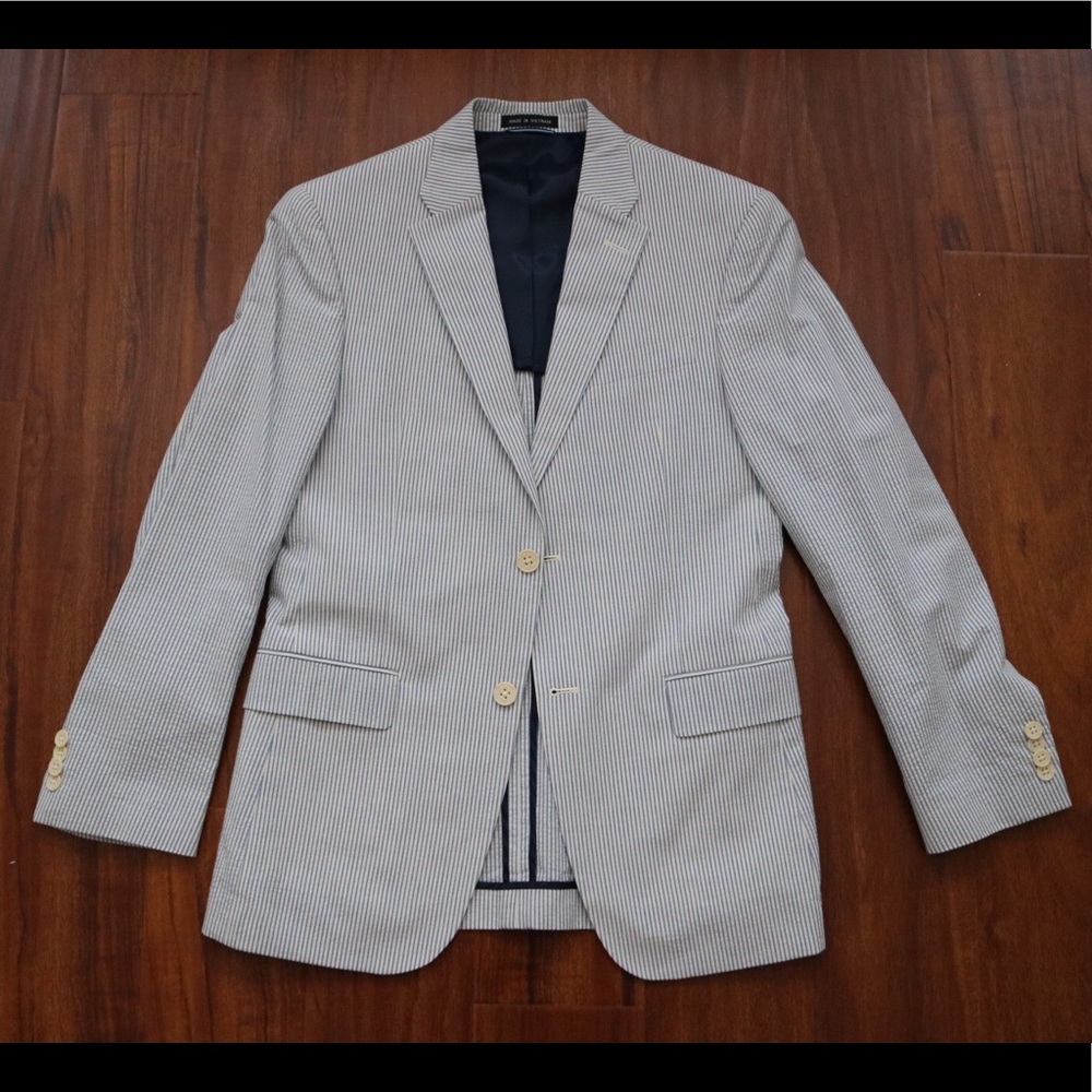 Mens seersucker casual jacket